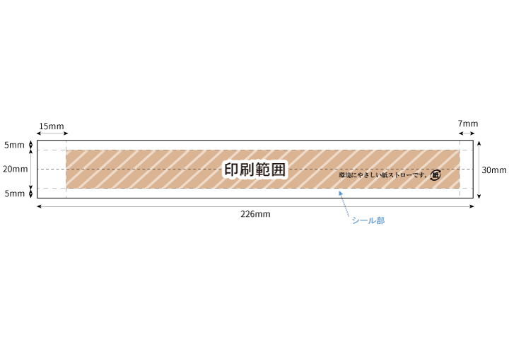紙ストロー印刷範囲